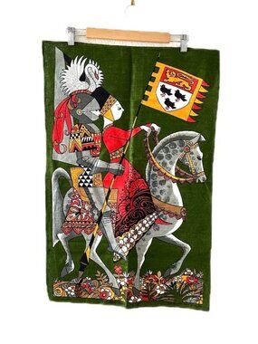 Vintage "Canterbury Tales" Ulster Tea Towel Irish Linen Made in Ireland